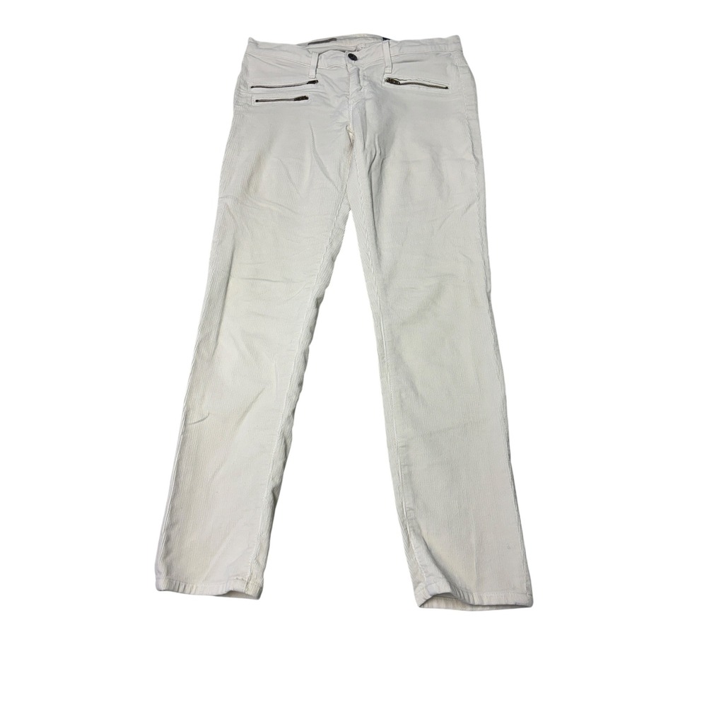 AG Adriano Goldschmied The Moto Stevie Ankle White Corduroy 27R W30 L27 USA